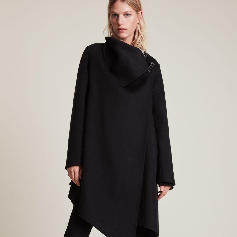 All SAINTS MONUMENT EVE WOOL BLEND COAT - BLACK - EU 42 / US 10